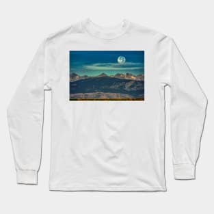 Moonset Over Indian Peaks Long Sleeve T-Shirt